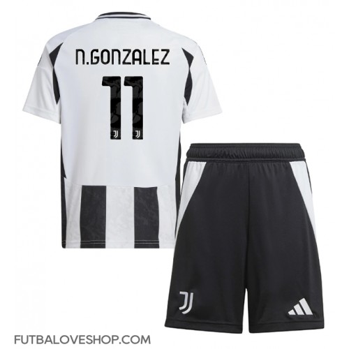 Dres Juventus Nicolas Gonzalez #11 Domáci pre deti 2024-25 Krátky Rukáv (+ trenírky)